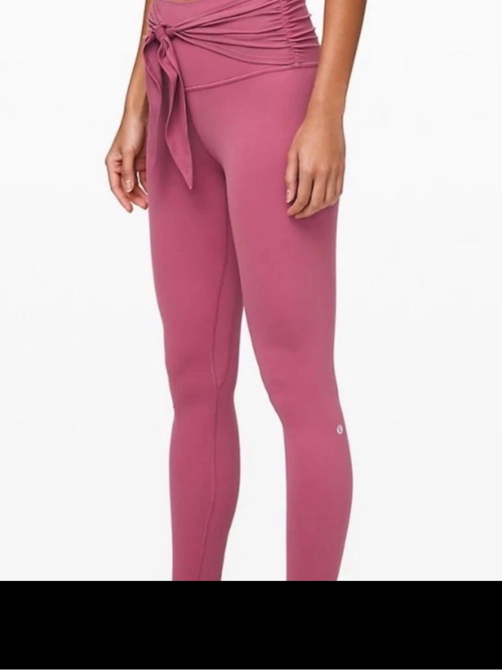 Women's High-Waist Tie-Detail Leggings - Mauve Pink